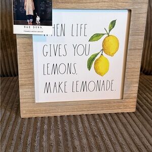 Rae Dunn Lemon Quote Framed Art with Yellow and Green